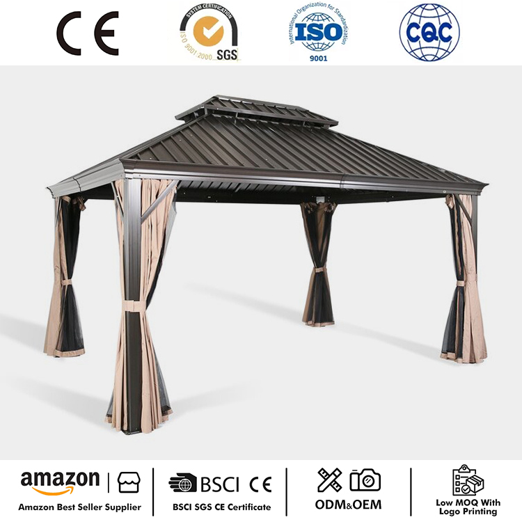12' x 10' алюминий жақтауы қатты үстіңгі беседка